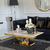 Glamouröser Couchtisch, modern, weißer Marmor, goldener Tisch der LV COLLECTION 