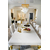 High gloss glamorous table, elegant white high gloss, light gold QUEEN 