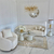 Swivel armchair modern round designer beige MIAMI boucle 