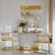 Stół złoty z marmurowym blatem, glamour do jadalni, nowoczesny, designerski,  ROYAL 