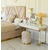 Glamor console, dressing table for the bedroom, for the dressing room, modern, beige, with a drawer, with a gold mirror AMORE 