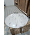Silver round table ANTONIO glamor in steel, white marble OUTLET 