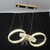 Żyrandol kryształowy ECLIPSE MAX , ringi, srebrna, lampa wisząca glamour nowoczesna do salonu, regulowana 