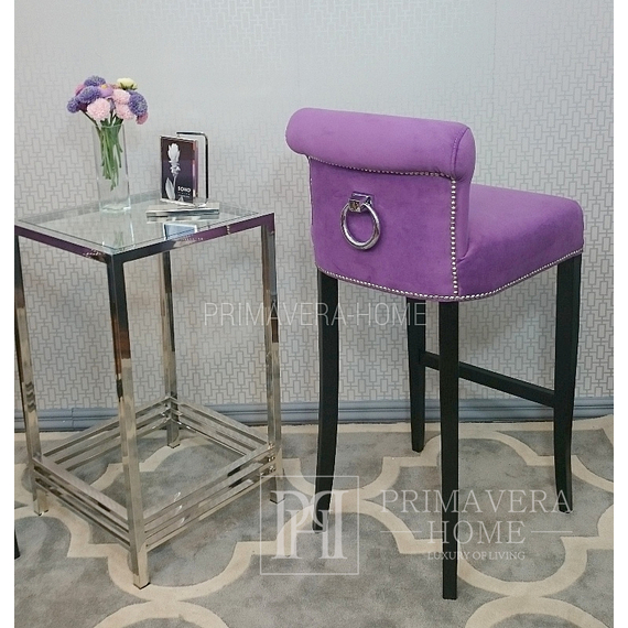 Upholstered bar chair, stool glamour with LARGO knocker 