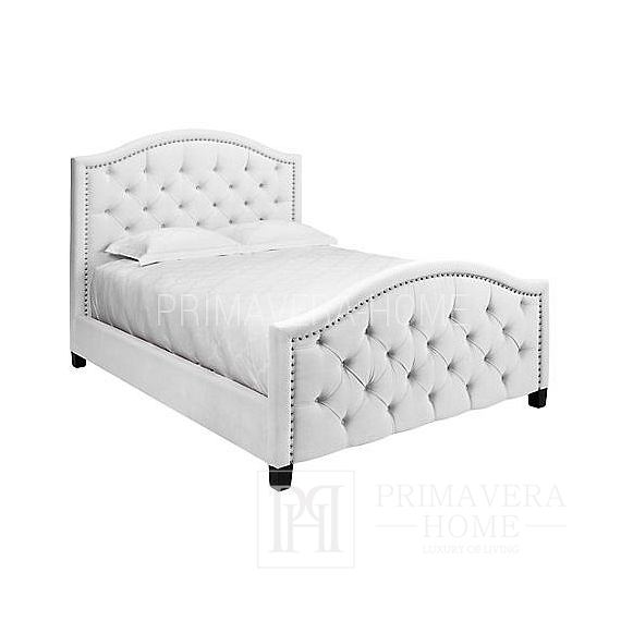 Queen Upholstered bed glamour grey, white, different sizes 