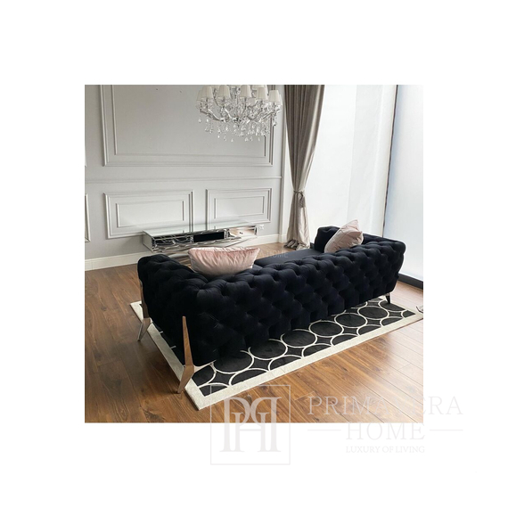 Glamūrinė sofa DIVA SILVER apmušta moderni Niujorko juoda sidabrinė 