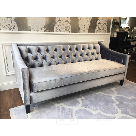 Sofa im Glamour-Stil mit Schlaffunktion grau beige NEW YORK 