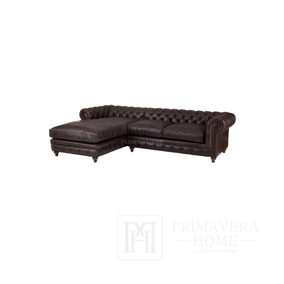 CHESTERFIELD odinė kampinė miegamoji sofa angliško stiliaus 