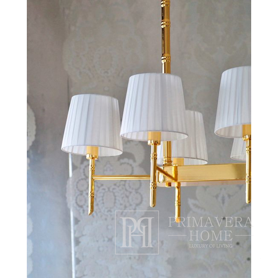 Ceiling lamp modern chandelier glamor, hamptons style crystal gold 8 points oblong ANGELO L Lighting