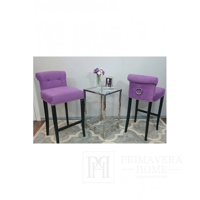 Upholstered bar chair, stool glamour with LARGO knocker