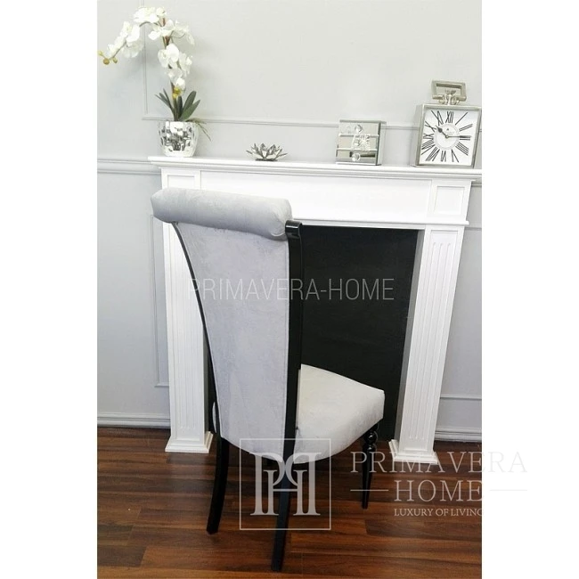 Upholstered dining room chair modern classic gray Carla