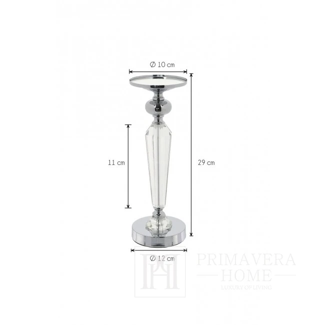 Crystal candlestick on silver pedestal FLAVIO S