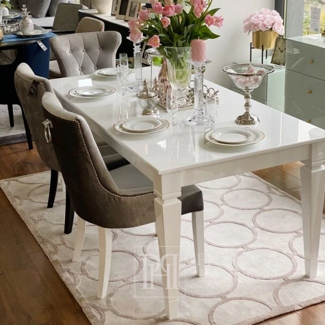 Glamour, hamptons style wooden table white folding to the dining room Diamond