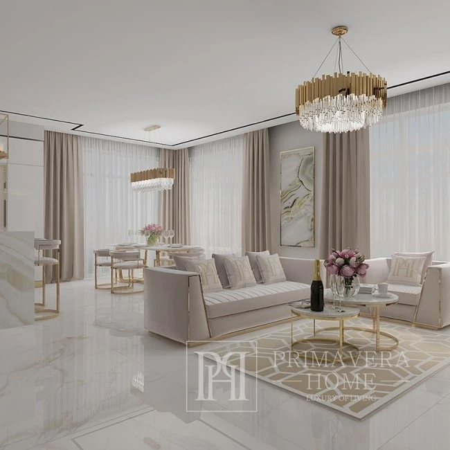 MARCO modern golden beige glamour upholstered barstool for dining room, bar, aisle