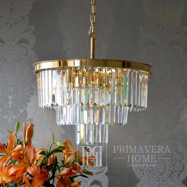 New York glamour style gold crystal chandelier GLAMOUR S GOLD 50 cm