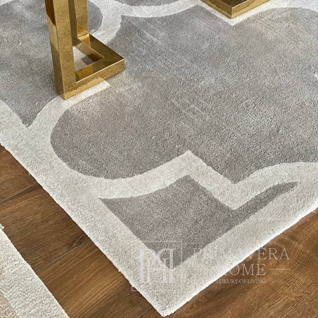 Modern Moroccan clover rug, gray MAROC 