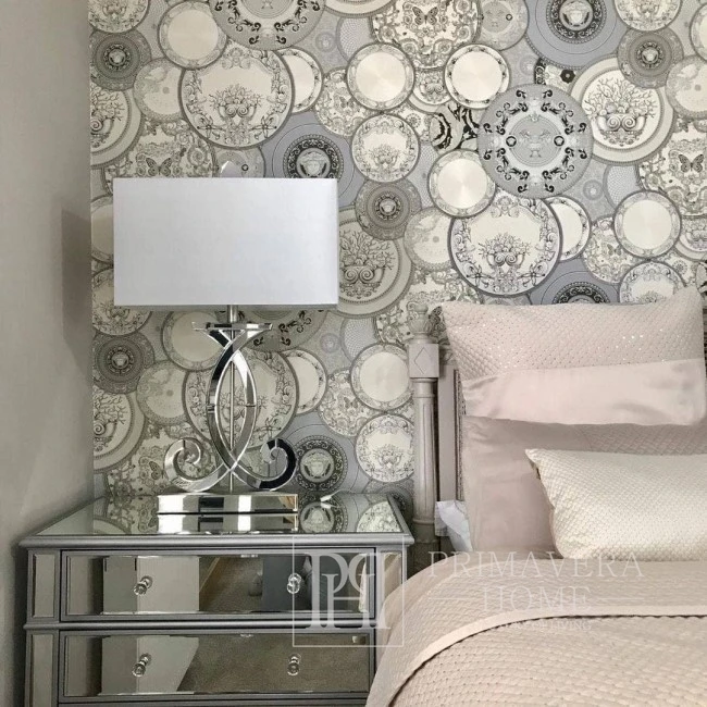 Decorative wallpaper glamor Versace Les Étoiles De La Mer plates shade of gray