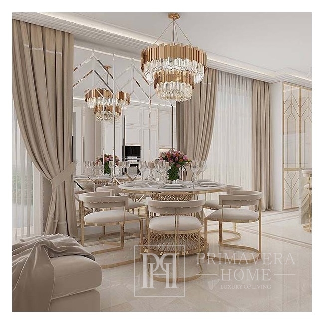 Żyrandol złoty lustrzany sufitowy glamour