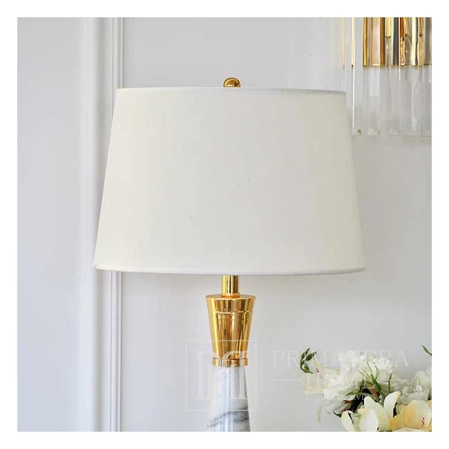 Luxury table lamp with a conical gold marble base GIULIA New York Art Deco