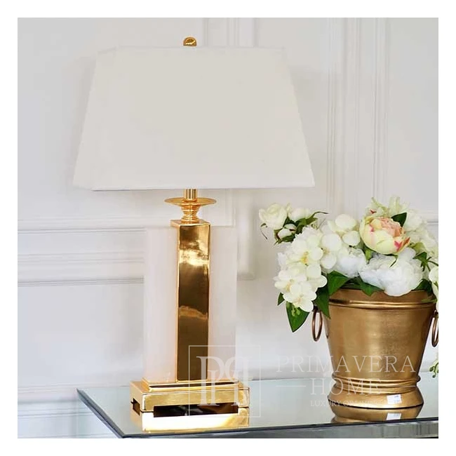Table lamp with a rectangular gold marble base VERONA