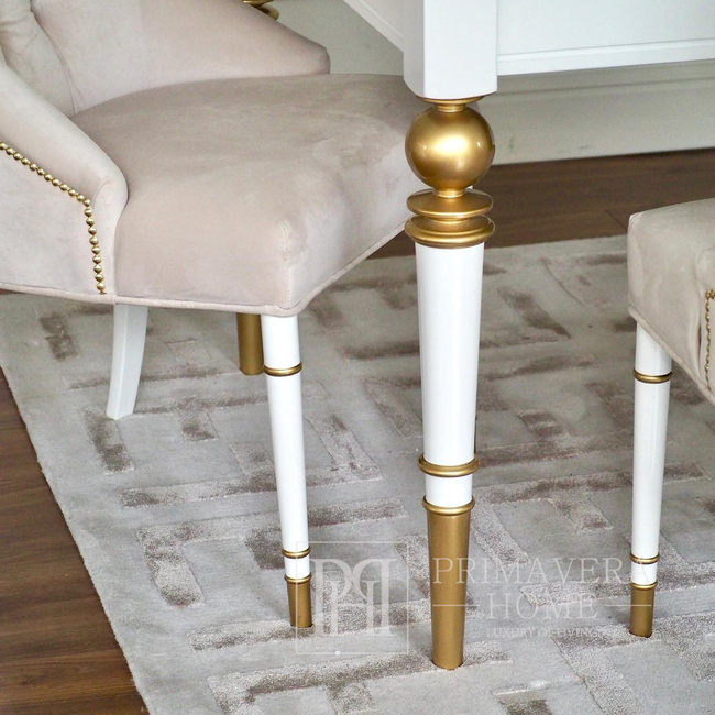 Moderner, goldener PRINCE Glamour Chair mit Klopfer für das Esszimmer 