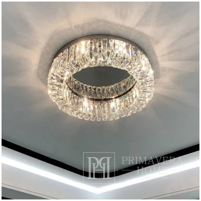 Krištolo lubų šviestuvas modernus glamūrinis lubinis šviestuvas STELLA sidabrinis Niujorko stiliaus 