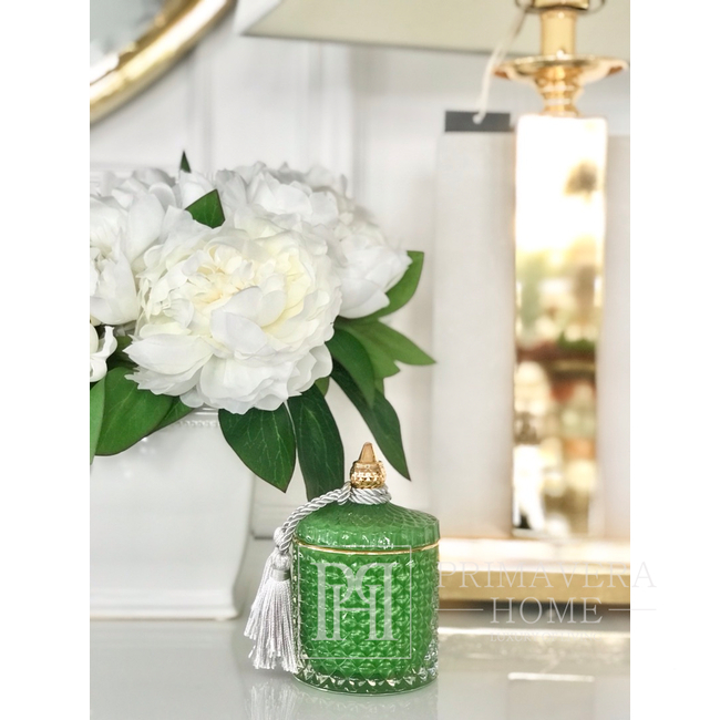 Pojemnik dekoracyjny szklany kryształowy zielony 