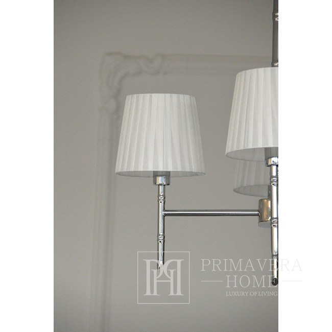 Ceiling lamp modern chandelier glamor, hamptons style crystal silver 8 points oblong ANGELO L Lighting