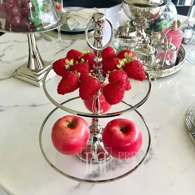Exclusive fruit tray, two-tier, cake stand, glamor, steel, silver TWO-TIER SILVER PATERA [CLONE]