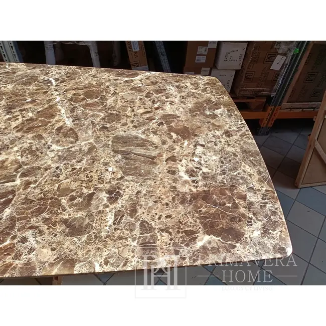 Exclusive steel dining table with a white, black, gold marble top KENT OUTLET [CLONE]