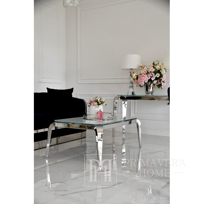 Elegantiška ir moderni sofa glamour MADONNA sidabrinė, juoda OUTLET 