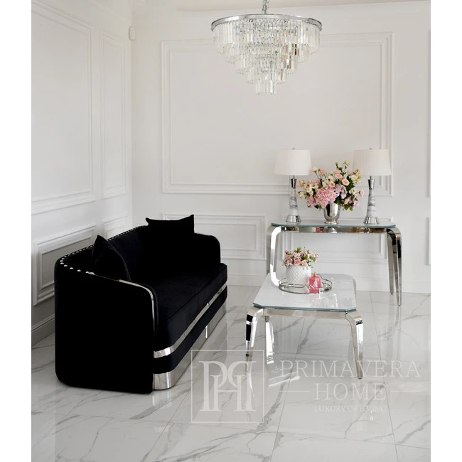 Modern coffee table, designer, glamor, silver ELITE