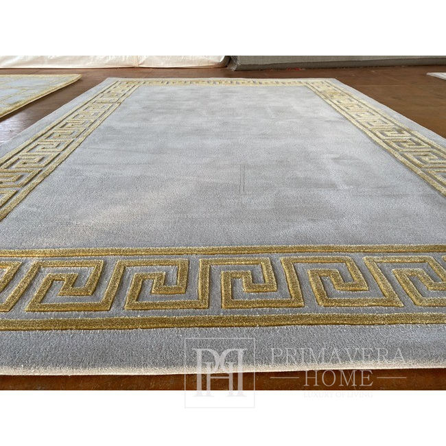 Prabangus graikiško rašto kilimas, klasikinis, smėlio spalvos, auksinis APOLLO GOLD 